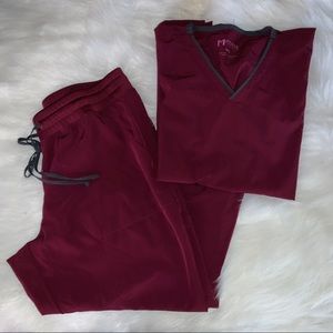 Matrix impulse maroon scrub set